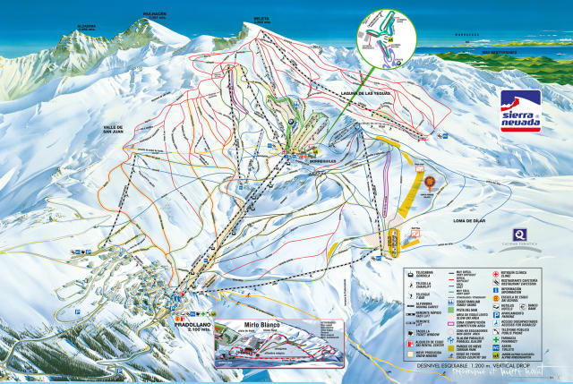 Sierra Nevada, Spain, piste map