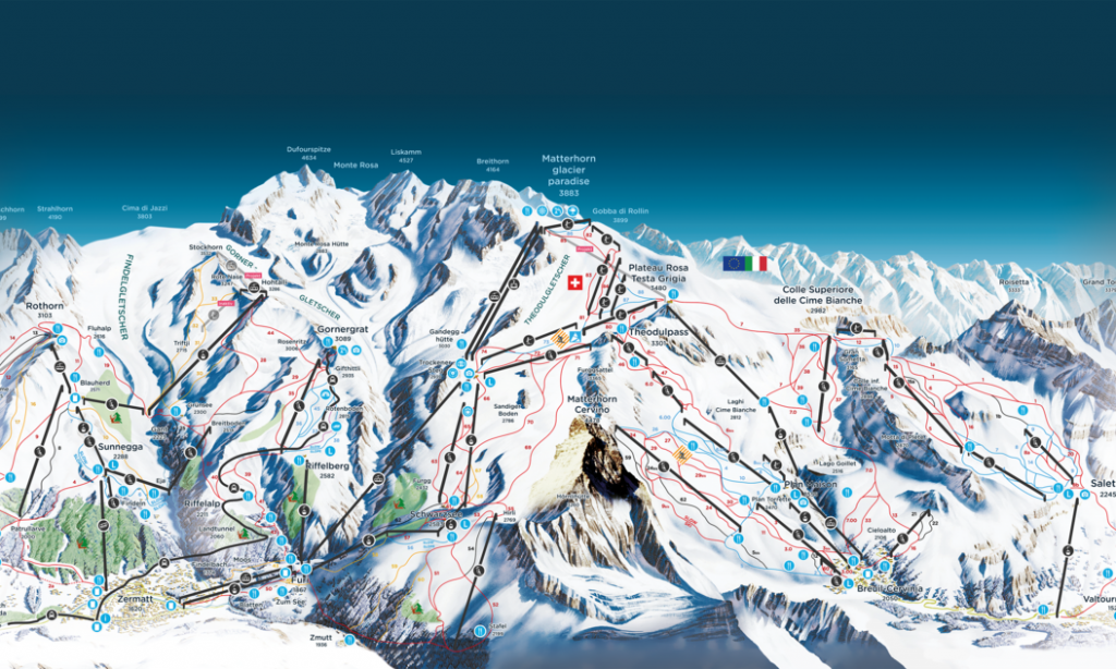 Ski Slopes of the Matterhorn 'Ski Paradise'